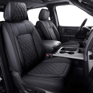 Aierxuan Dodge Ram Car Seat Covers Custom Fit 2009-2026 1500, 2010-2026 2500/3500 Laramie Big Horn Longhorn Crew Quad Regular Cab Waterproof Leather Truck Pickup Cushions(Full Set/Black)