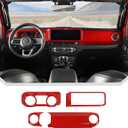 JeCar Red Interior Dash Trim Kit Overlay for 2024+ Jeep Wrangler JL Gladiator JT (4pcs)