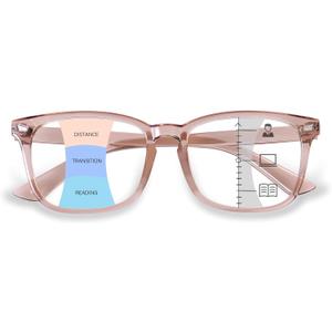 OPTOFENDY Progressive Multifocal Reading Glasses for Women Men, Square Blue Light Blocking Computer Readers, Magnification Strength: 1.0 x