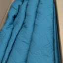 Exclusivo Mezcla Soft Quilt Set King Size, 3 Pieces Lightweight Quilts Teal Bedspreads Coverlets Bedding Set for All Seasons, Weave Pattern (King (106"x96"))