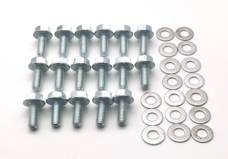 Transmission Pan Bolts and Washers Kit Fit for Chevy GM TH350 TH400 Powerglide Ford C4 C5 C6 AOD FMX Chrysler 904 727 Torqueflite Automatic Trans Hex Flange Bolts 5/16-18,17PCS