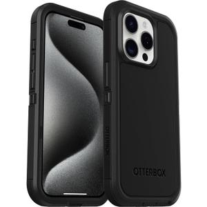 OtterBox iPhone 15 Pro | Defender Series XT Case with MagSafe, Screenless, Rugged - Non-Retail Packaging - Black