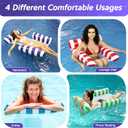 4 Pack Inflatable Pool Floats for Adults, 3-Tube Mesh Bottom Pool Hammock Floating Lounge Raft, Portable Water Float for Beach Vacation & Summer Outdoor Activities, X-Large