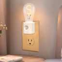 2 x LED Motion Sensor Night Light,[1-Pack] Night Lights Plug into Wall,Motion Sensor and Dusk to Dawn Sensor,S-Type 2200K Amber,Brightness Adjustable,Nightlight for Bathroom Hallway Home