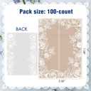 AZAZA 100 Pack Pre-Folded Vellum Jackets for 5x7 Invitations, Translucent Invitation Sleeves,115GSM Vellum Jackets 5x7, Wedding Invitation Accessories,for Weddings Birthdays,White Flower Border