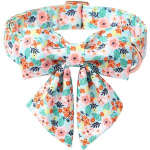 Cute Boy Dog Collar with Bow Tie - Adjustable Blue Basketball Bowtie Collar Spring-Summer Breathable Comfort Dog Collars for Small Medium Large Dogs M