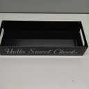 Acrylic Bathroom Tray for Counter Toilet Paper Basket 2 Side with Funny Saying Hello Sweet Cheeks Bathroom Box Black Toilet Tank Tray Countertop Organizer Farmhouse Decor for Tissues Candle Soap Towel