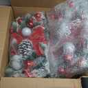 Christmas Garland for Stairs Railing Door Swag Balls Realistic Scene Layout Plastic Xmas Stair Wreath Pendant for Party
