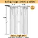 Lecloud Sheer White Curtains 96 Inches Long 2 Panels, Farmhouse Soft Voile Curtain for Windows, Airy Solid Color Tulle Curtains for Living Room Bedroom Rod Pocket, Each Panel 42 X 96 Inch