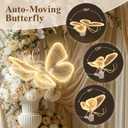 LED Moving Butterfly Light Decoration: Electric Wings Lamp for Wedding - Light Up Table Centerpiece & Wall Decor with Movement - Tying for Birthday Cake Party Baby Bridal Shower Christmas Tree