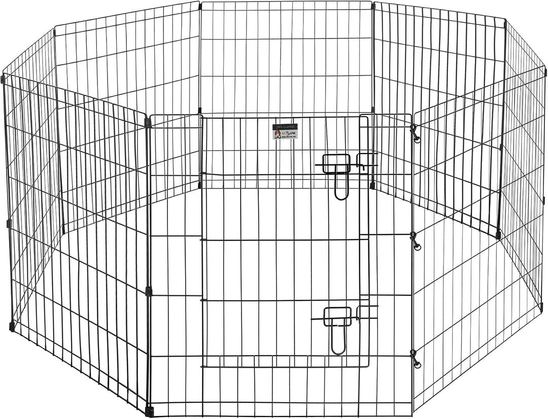 Pet Trex 24" Exercise Playpen for Dogs Eight 24" x 30" High Panels with Gate
