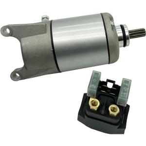 Starter Motor & Solenoid Relay fit for Yamaha YFM35 YFM350 Grizzly 350 07-14| Wolverine 350 06-09| Bruin 350 04-06| YZF600R 00-07, Replace 18757 SMU0269 3HE-81890-00-00 3HE-81800-00-00