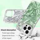 NITITOP Compatible for iPhone 13 Pro Max Case Cute Butterfly Pattern for Women Girl Glitter Laser Shiny Feather Yarn Style Aesthetic Shockproof Hard Protective Phone Cover - Green