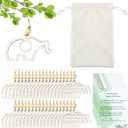 Thyle 36 Sets Elephant Friendship Ornaments with Story Cards White Velvet Bags Elephant Sister Gifts for Women Wooden Sisterhood Christmas Ornaments Gifts for Friends