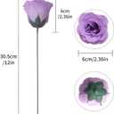 Glitter Roses Bouquet,30PCS Fake Purple Roses Glitter Flowers for Crafts Wedding Bouquet Home Decoration (Lilac)