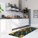 Green Mexican Floral Kitchen Rug,Kitchen Runner Rug Non Slip Washable Standing Desk Mat Laundry Room Runner Rug Area Rugs for Floor Bathroom,Hallway,Office,Sink,Mudroom 20''x48''