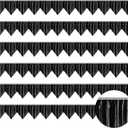 6p Banner Metallic Foil Fringe Wall Hanging Tinsel Fringe Banners backdrop for Parade Floats Garland Wedding Parties Graduation Class Birthday Retirement Anniversary Party Decorations(Black)