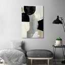 7Fisionart Black and White Wall Art Abstract Wall Decor Minimalist Beige Paintings Canvas Pictures Modern Framed Artwork for Living Room Bedroom Office Decorations 36"x24"