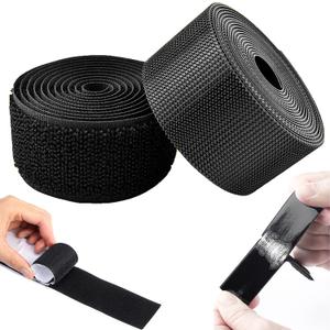 2 Inch Wide 16.4 Ft Long Heavy Duty Adhesive Hook and Loop Tape, Strong Sticky Backed Roll, Industrial Strength Removable Gripper Fastener for Walls, Car, Home, Office, No Residue Washable