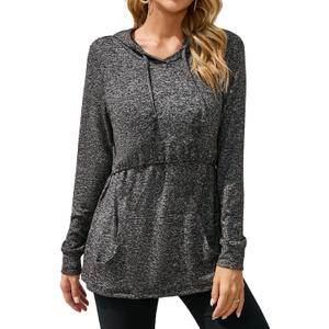 Sosolism Women's Maternity Nursing Tops Long Sleeve Breastfeeding Hoodie