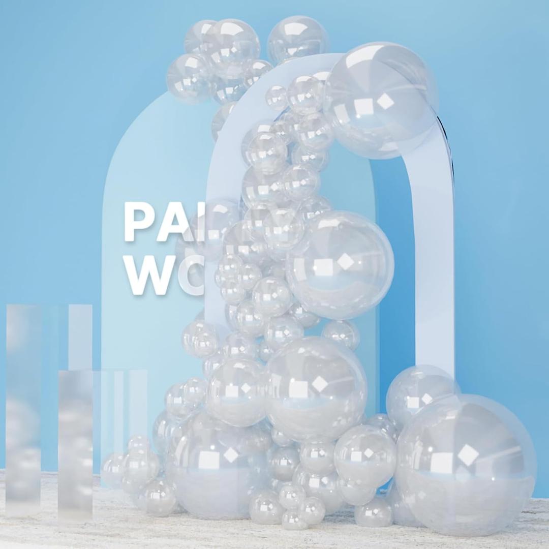 PartyWoo Clear Balloons 140pcs Different Sizes of 18 12 10 5 Inch Transparent Balloon Arch Kit for Graduation Wedding Baby Shower Bridal Shower Anniversary Birthday Party Decorations Clear-Y2