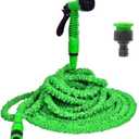 FANPING Scalable Garden Hose Set, Health, Plastic Materials, Magical High Preure Telescopic Water Pipe, Gun Nozzle Spray, Multi-Function Water Spray Gun, Garden Waterwash Car Wash, Green, Size: 7.5 Meter (Size : 45 Meters