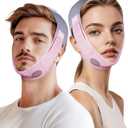 V-Line Sculpting Face Mask  Silicone Chin Strap for Jawline Tightening & Double Chin Reduction (23-27 Inches) (Sakura Pink)