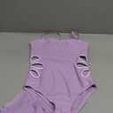 SEAUR Girls Cut Out One Piece Swimsuit with Cover Up Skirt Bathing Suit Swimwear 7-16 Years (11-12 Years, Purple)