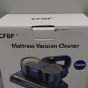 Mattress Vacuum Cleaner, Bed Vacuum Cleaner with 16Kpa Suction 253.7nm UV-C Light, Ultrasonic & High Heating, 500W Powerful Double-Cup Handheld Vacuums for Bed, Sofa, Couch, Crib, 16.4FT Corded (Blue & Gold)