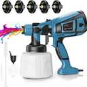 TOPALL Blue Paint Sprayer Tools,850W 32000PRM 1400ML HVLP Upgraded Spray Gun Paint with 5 Nozzles and 3 Patterns, Paint Sprayer for House Painting,Fences and Sheds,Sheds,Walls,Furniture,Ceiling