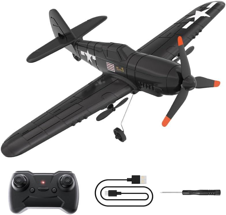 XOS Brushless Stunt RC Drone Plane Airplane Glider for Adults Remote Control Electric Aerobatic RTF Fighter Jet Aircraft with Colorful Light, EPP Hobby Airplane for Beginners Kids, Boys Gifts