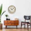 Bernhard Products Large Decorative Wall Clock 20 Inch Silent Non Ticking Battery Operated Quartz Vintage Stylish with Rustic White Rim for Home Living/Dining Room Kitchen & Over Fireplace