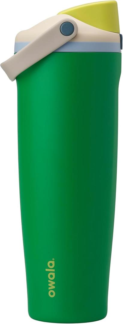 Owala FreeSip Sway Insulated Stainless Steel Water Bottle with Two-Way Spout, Built-In Straw and Handle, Made for Travel, School, and Sports, 40oz, BPA Free, Leak Proof, Putting Green