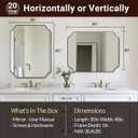 ANDY STAR 30"x40" Gold Bathroom Mirror, Large Scalloped Wall Mirror, Brushed Brass Mirror in Anti-Rust Stainless Steel Metal, Unique Rectangle Shape Decorative for Bathroom, Living Room, Entryway