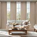 MIULEE Pinch Pleated Thick Linen Curtains 90 Inch 4 Panels Set Back Tab Memory Trained Pinch Pleat Semi Sheer Light Filtering Privacy Curtain Let Light in Window Drapes for Living Room Bedroom Taupe