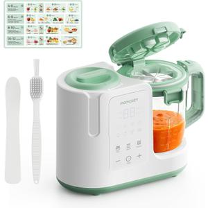 Momcozy AutoMeal Baby Food Maker One-Step Auto Steam & Blend Food Processor, 15oz Large Cup & 6-Blade Design, Self-Cleaning, Auto 3-Stage Texture Settings for Effortless Homemade Baby Puree
