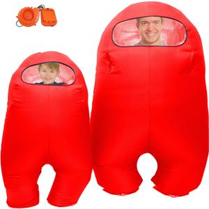 FANFX Red Inflatable Astronaut space Costume Inflatable costume Full Body Suit Halloween Cosplay Costumes (Red, Child)