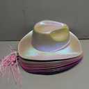 MYAYD Women Colorful Sparkly Glitter Space Cowboy Hat for Fun Party Disco Halloween Cosplay Accessory