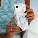 Toycamp for iPhone SE Case - for iPhone 8/7 Case Cute Women Girly Girls Glitter Phone Cover Kawaii Sparkle Bling Aesthetic Pretty Unique Design Funda for Apple SE 2nd/3rd Generation, Mirro Heart