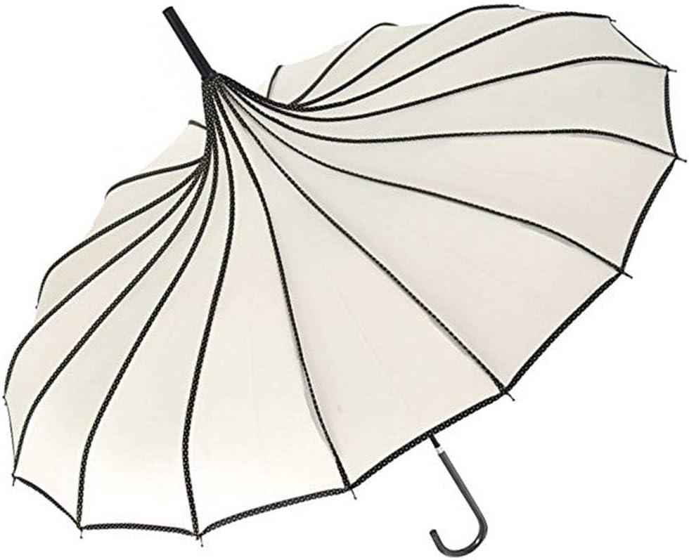 VIVI SKY Pagoda Peak Old-fashionable Ingenuity Umbrella Parasol (Ivory), 35 inch