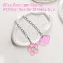 2 x 2Pcs 10mm Straw Covers for Stanley Cup 30&40 Oz, Cloud Flower Silicone Straw Toppers with 2Pcs Personalized Charm Accessories with Chains (2+2)