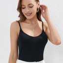 BQTQ 5 Pcs V Neck Camisole Tops for Women Spaghetti Strap Tank Top Womens Camisole Undershirt Slim Fitted Camisoles M