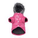 LESYPET Dog Coat for Small Dogs, Windproof Doggie Puffer Jacket with Leash Hole, Extra Warm Dog Jacket Winter Coat, Pink L