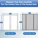Extra Wide Fiberglass Magnetic Screen Door for Double Doors Heavy Duty Self-Closing Mesh for Patio & Sliding Doors, Pet Friendly, Easy Install, Gray