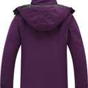 Women's 3 in 1 Ski Jacket Mountain Waterproof Windproof Winter Snow Coat Hike Snowboarding Jackets Hooded Warm Raincoat (Purple, M)