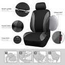 CAR PASS Line Rider Sporty Front Seat Covers, Gray Car Seat Covers Two Front Seats Only, Airbag Compatible, Universal Fit Sedans, Cars, Vans, SUV, Truck(Black and Gray)
