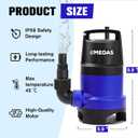 MEDAS 1HP 3434 GPH Sump Pump Submersible Clean/Dirty Water Pump Portable Utility Pump with 16.4ft Cord for Swimming Pool Garden Basement Tub Pond Draining