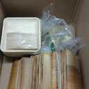 Bamboo Plates with Cutlery - Set of 50 Plates (8in) + 50 Forks + 50 Knives | Biodegradable Palm Leaf Plates | Disposable Dinner Plates | Rustic Dinnerware for Christmas, Wedding, Party