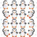 Skylety 8 Pcs 4 Inch Mini Penguin Stuffed Animal Bulk Penguin Plush Keychains for Birthday Xmas Party Favor Gifts (Grey)