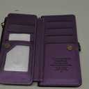 Defencase for Galaxy S26 Case Wallet with RFID Blocking Card Holder for Women, Elegant PU Leather Magnetic Snap Flip Wristlet Strap Zipper Wallet Phone Cases for Samsung Galaxy S26 5G 6.3", Purple